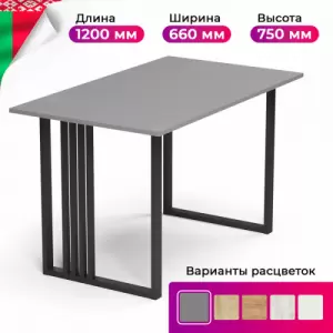 Обеденный стол Mio Tesoro Laim 120x66 (серый/черный) фото
