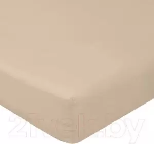 Простыня Luxsonia Поплин на резинке 200x200 / Мр0040-5 (бежевый) фото