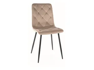 Стул SIGNAL JERRY Velvet Bluvel 40 темно-бежевый/черный фото