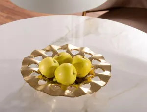 Стол обеденный SIGNAL AZALIA Ceramic белый/золотой 90 фото