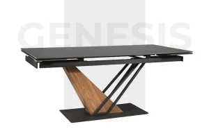 Стол обеденный SIGNAL GENESIS черный/ясень 160-220/90 фото