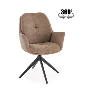 Стул HALMAR K591 коричневый/черный, поворотный фото