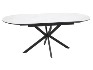 Стол обеденный SIGNAL GASTON Ceramic белый/черный 140-180/80 фото