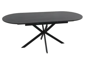 Стол обеденный SIGNAL GASTON Ceramic черный/черный 140-180/80 фото