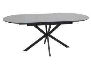 Стол обеденный SIGNAL GASTON Ceramic серый/черный 140-180/80 фото