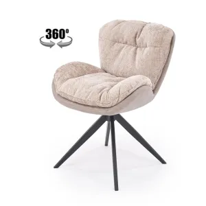 Стул HALMAR K599 бежевый/черный, поворотный фото
