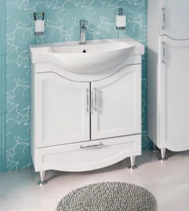 Runo Тумба под умывальник Неаполь 75 (напольная, белый) фото