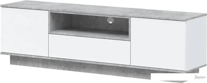 Тумба Интерлиния Quartz QZ-Т180 (белый платинум/бетон) фото