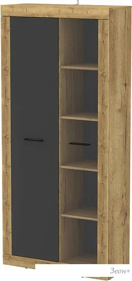 Шкаф-витрина Интерлиния Loft LT-ШВ1 (дуб золотой/антрацит) фото