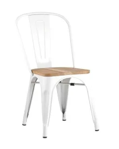 Стул Stool Group Tolix wood (белый глянцевый) фото
