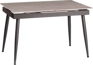 Кухонный стол TetChair Балморал 120+40x80x75 (серый/черный) фото