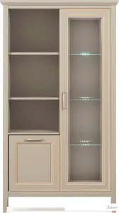 Шкаф-витрина BRW Classic REG1W1D с подсветкой (глиняный серый) фото