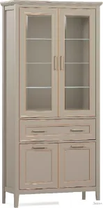 Шкаф-витрина BRW Classic REG2W2D1S (глиняный серый) фото
