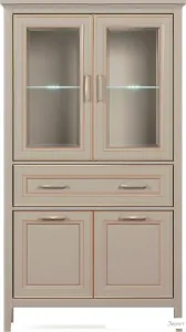 Шкаф-витрина BRW Classic REG2W2D1S/170 с подсветкой (глиняный серый) фото