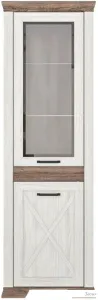 Шкаф-витрина BRW Marselle REG1W1DP (ясень снежный/дуб сонома темный) фото