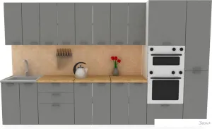 Готовая кухня ЭлиГард Lion 3.4 (дымчатый алмаз/дуб бунратти) Готовая кухня ЭлиГард Lion 3.4 (дымчатый алмаз/дуб бунратти) фото