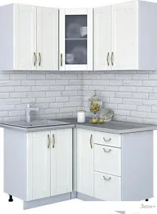 Угловая кухня Интерлиния Мила Крафт 1.2x1.3 (дуб полярный) фото
