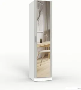Шкаф-пенал Интермебель 420 с зеркалом МР-03 (шиншилла серая) фото