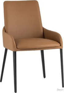 Стул с подлокотниками Stool Group Челси (экокожа, коричневый) фото