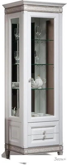 Шкаф-витрина Гомельдрев Бристоль ГМ 6401 Дуб (белый дуб/патина) фото