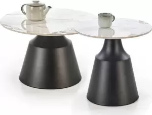 Журнальный столик Halmar Magneta (белый мрамор/черный) фото