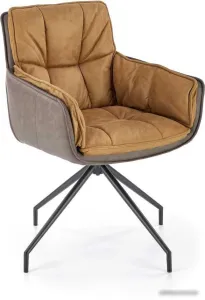 Стул с подлокотниками Halmar K523 (коричневый/темно-коричневый/черный) фото