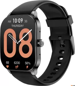 Умные часы Amazfit Pop 3S (черный, с силиконовым ремешком) фото