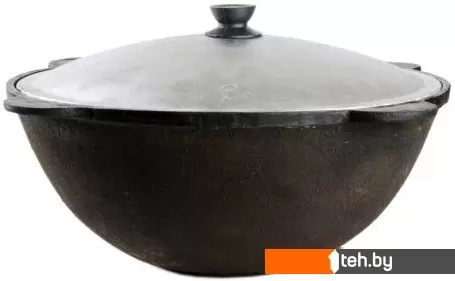  Chugun Invest Узбекский с алюминиевой крышкой (4.5 л, плоское дно) фото