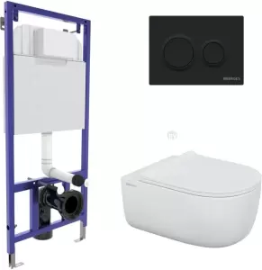Унитаз подвесной Berges Wasserhaus Ego XL Rimless + Okus Slim SO + Novum525 + O5 043303 фото
