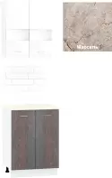 Готовая кухня Кортекс-мебель Корнелия Экстра 60р2д (белый/береза/марсель) фото