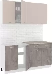 Готовая кухня Кортекс-мебель Корнелия Лира-лайт км.02518 1.6 м (капучино/оникс/марсель) фото