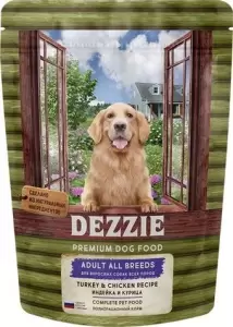 Сухой корм для собак Dezzie Adult Dog All Breeds (для всех взрослых пород с индейкой и курицей) 800 г фото