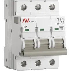Выключатель автоматический EKF Averes AV-10 3P 6A (C) 10kA фото