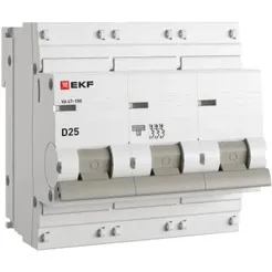 Выключатель автоматический EKF PROxima ВА 47-100 3P 25А (D) 10kA фото