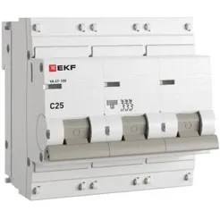 Выключатель автоматический EKF PROxima ВА 47-100 3P 25А (C) 10kA фото