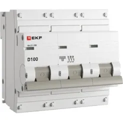 Выключатель автоматический EKF PROxima ВА 47-100 3P 100А (D) 10kA фото