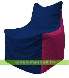 Кресло мешок kreslomeshok.by Фокс Ф2.1-37 (основа синяя тёмная, вставка фуксия) фото