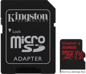 Карта памяти Kingston Canvas React SDCR/512GB microSDXC 512GB + адаптер фото