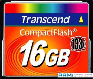 Карта памяти Transcend 133x CompactFlash 16 Гб (TS16GCF133) фото