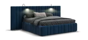 Кровать BOSS INFINITY 180*200 велюр Monolit синяя фото