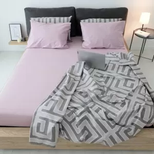 Постельное белье AksHome Евро Геометрия 31 (серо-коричневый) фото
