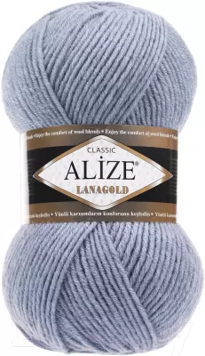 Пряжа для вязания Alize Lanagold 49% шерсть, 51% акрил / 221 240м, светлый джинс фото