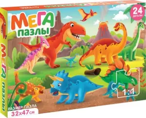 Развивающая игра Puzzle Time Мега-пазл Мир динозавров / 9319942 24эл фото