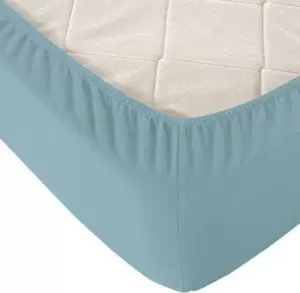 Простыня Alleri Трикотажная на резинке 90x200x20см голубая ель фото