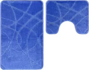 Набор ковриков для ванной и туалета Gokyildiz Standart 60x100+60x50 / CROSS-6001-BLUE-LINEN 100 фото