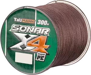 Леска плетеная TauMANN Sonar PE X4 300м 0.8 0.14мм / 06280 темно-коричневый фото