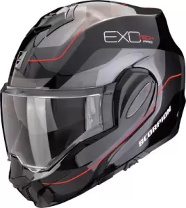 Мотошлем Scorpion Exo Exo-Tech Evo Pro Commuta р. M, черный/серебристый/красный фото