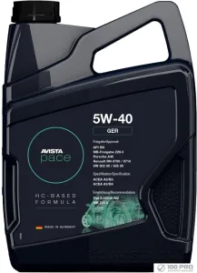 Моторное масло Avista pace GER 5W-40 5л фото