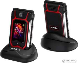 Кнопочный телефон Maxvi E10ds (красный) фото
