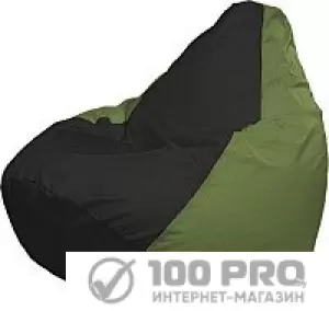 Кресло-мешок Flagman Груша Супер Мега 4XL Г5.1-399 (черный/оливковый) фото